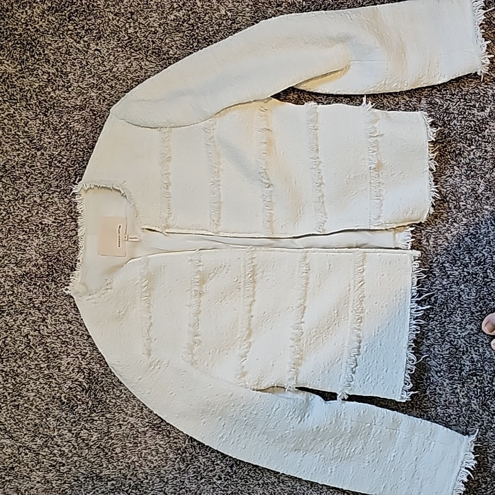 STUNNING REBECCA TAYLOR textured tweed frill jacket - Picture 2 of 14